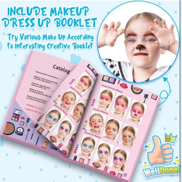 Kids Makeup Vanity Blue Toy Girls Boys Makeup Kit Dress Up Birthday Princess SM8 - Picture 8 of 11